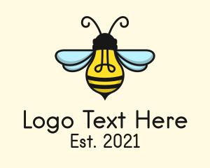 Invention - Light Bulb Bee logo design