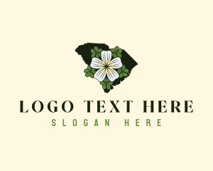 Map - South Carolina Redwood Sorrel Flower logo design