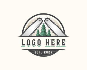 Forestry - Woodwork Chainsaw Lumberjack logo design
