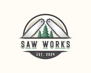 Woodwork Chainsaw Lumberjack logo design