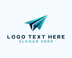 Postal - Fly Travel Paper Plane logo design