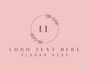 Customize - Floral Wreath Leaf logo design