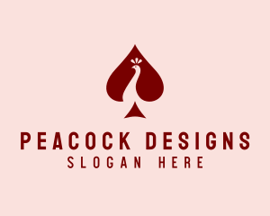 Peacock Bird Spade  logo design