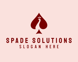 Spade - Peacock Bird Spade logo design