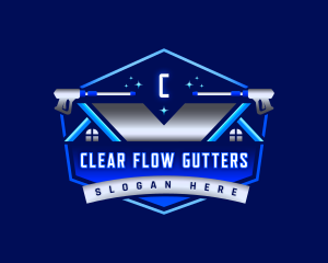 Power Wash Cleaning Roof logo design