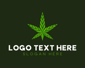 Ganja - Abstract Weed Marijuana logo design