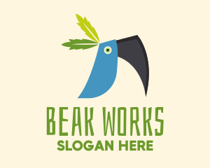 Beak - Tropical Blue Toucan Bird logo design