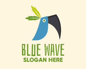 Tropical Blue Toucan Bird logo design