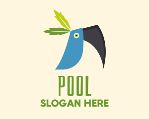 Tropical Blue Toucan Bird logo design