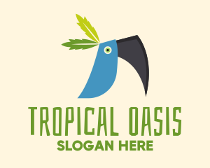 Tropical - Tropical Blue Toucan Bird logo design