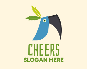 Aviary - Tropical Blue Toucan Bird logo design