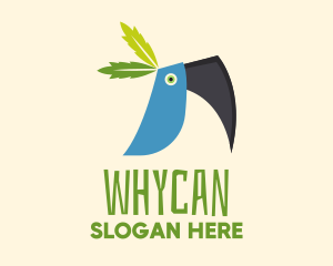 Tropical Blue Toucan Bird logo design