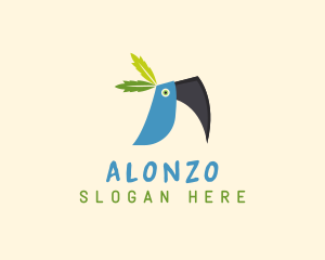 Tropical Blue Toucan Bird logo design