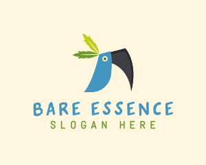 Tropical Blue Toucan Bird logo design