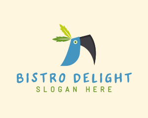 Tropical Blue Toucan Bird logo design