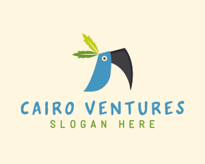 Tropical Blue Toucan Bird logo design