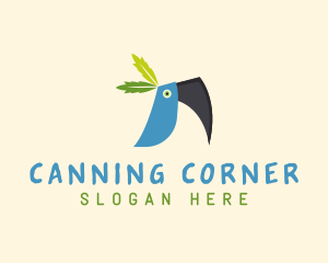 Tropical Blue Toucan Bird logo design