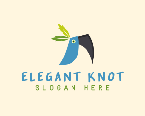 Tropical Blue Toucan Bird logo design