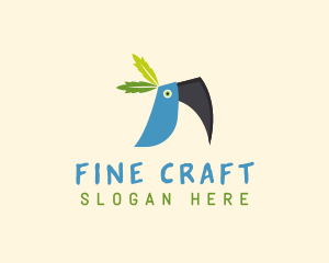 Tropical Blue Toucan Bird logo design