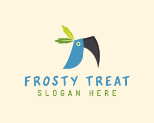 Tropical Blue Toucan Bird logo design