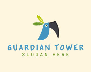 Tropical Blue Toucan Bird logo design