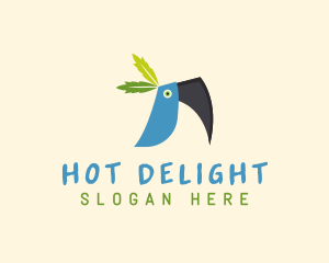 Tropical Blue Toucan Bird logo design