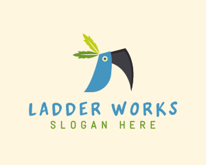 Tropical Blue Toucan Bird logo design