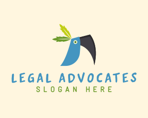 Tropical Blue Toucan Bird logo design