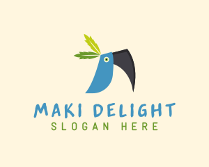 Tropical Blue Toucan Bird logo design