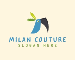 Tropical Blue Toucan Bird logo design