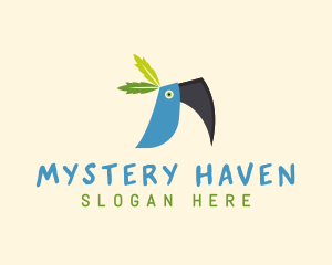 Tropical Blue Toucan Bird logo design