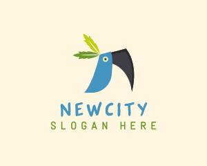 Tropical Blue Toucan Bird logo design