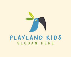 Tropical Blue Toucan Bird logo design