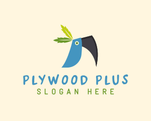 Tropical Blue Toucan Bird logo design