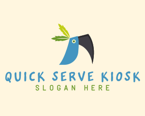 Tropical Blue Toucan Bird logo design