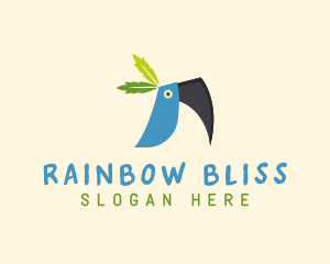 Tropical Blue Toucan Bird logo design