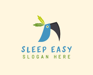 Tropical Blue Toucan Bird logo design