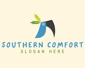 Tropical Blue Toucan Bird logo design