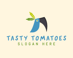 Tropical Blue Toucan Bird logo design