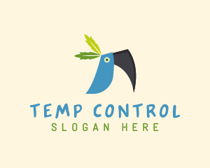 Tropical Blue Toucan Bird logo design