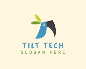 Tropical Blue Toucan Bird logo design