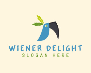 Tropical Blue Toucan Bird logo design