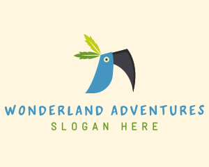 Tropical Blue Toucan Bird logo design