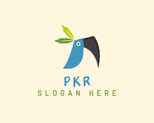 Tropical Blue Toucan Bird logo design