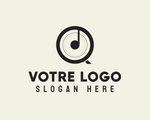 Music Equipment - Monochromatic Musical Letter Q logo design
