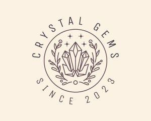 Leaf Wreath Gemstone logo design