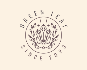 Leaf Wreath Gemstone logo design