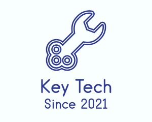 Blue Key Wrench logo design