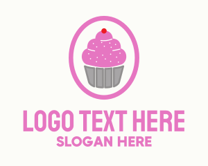 Blue And Pink - Pink Cupcake Bakery logo design