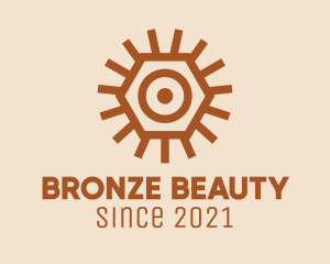 Bronze Hexagon Eye  logo design